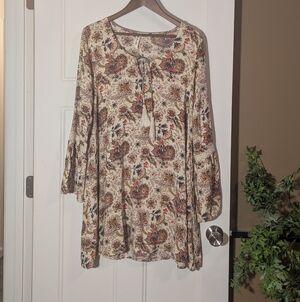 Others Follow Multicolor Tunic Top/ Mini Dress. Boho. Size Large. Rayon.